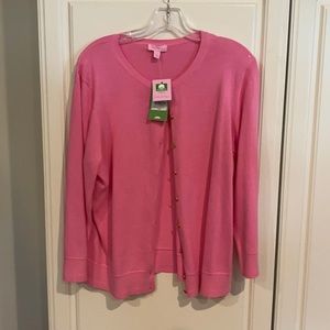 Lilly Pulitzer XL Pink Cardigan Ling Sleeve
